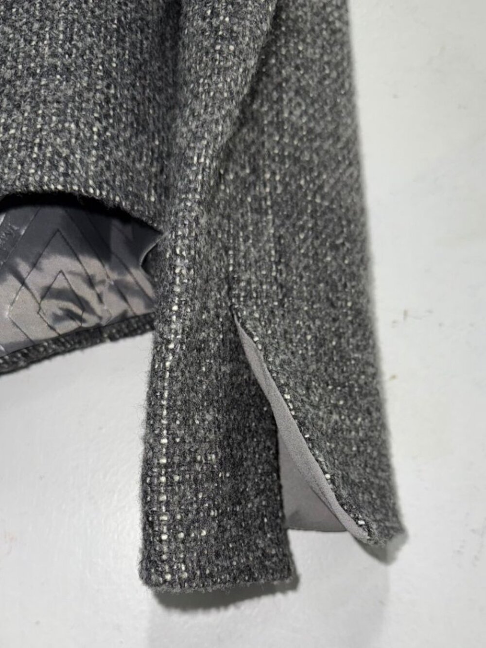 MAX MARA DARK GREY TWEED 1-BUTTON BLAZER JACKET - Picture 4 of 6